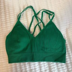 Aerie Emerald Strappy Sports Bra